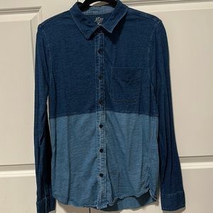 J. Crew Indigo-dyed Harbor shirt in colorblock size small